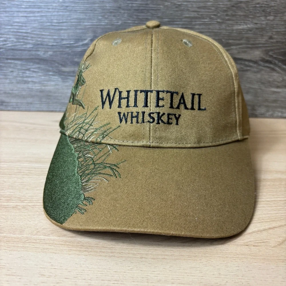Whitetail Whiskey Hat‎ Cap Strap Back Brown Adjustable